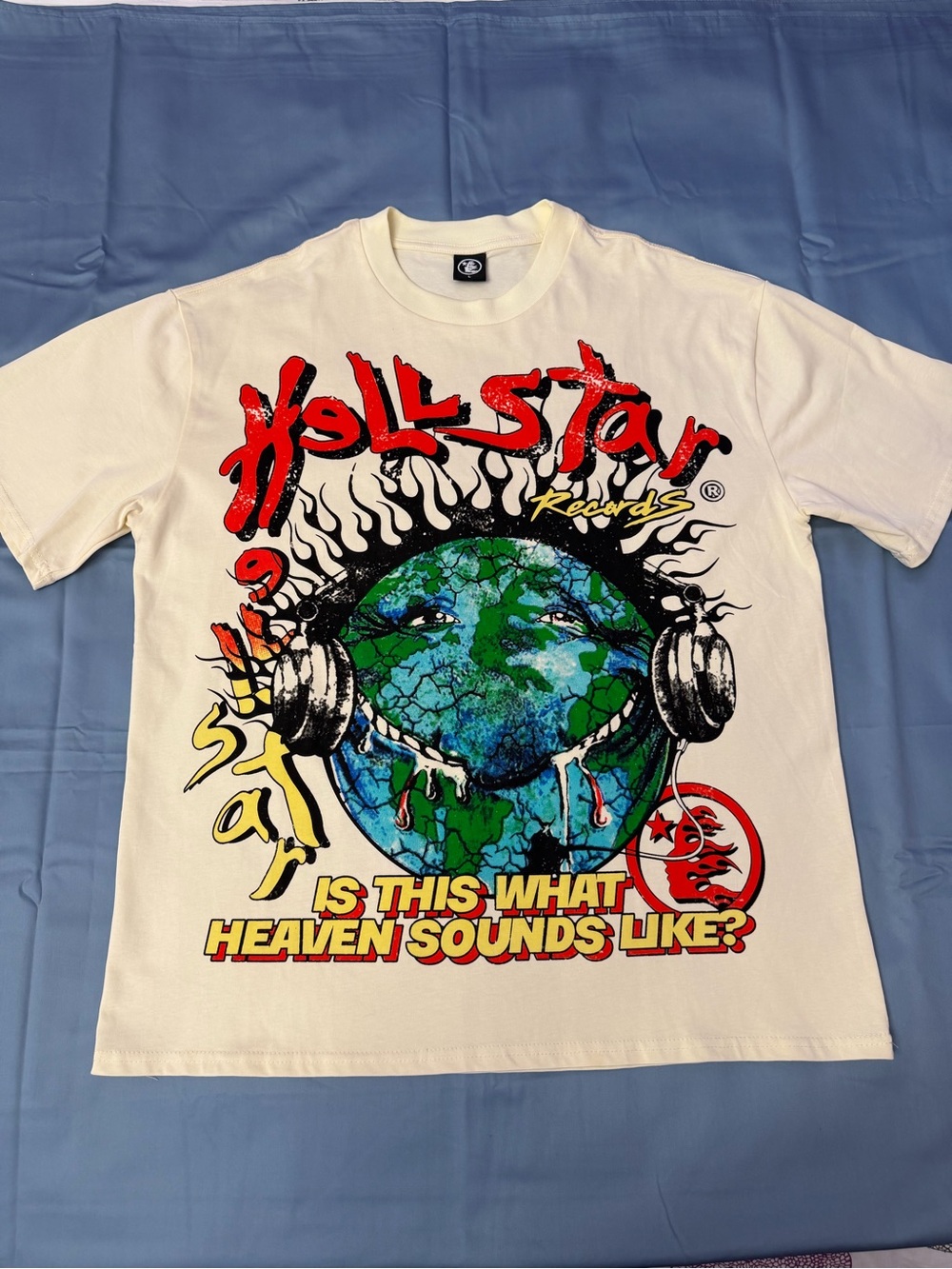 Hellstar Studios Globe tee Heaven High Street Fashion Men's SIZE  L Cream